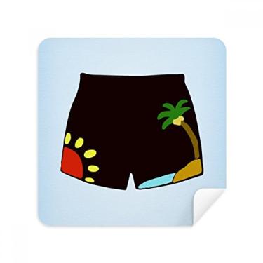 Imagem de Calça de praia preta ilustração padrão óculos pano limpador de tela tecido camurça pacote com 2