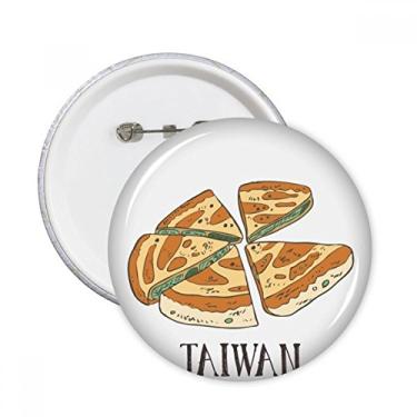 Imagem de Food Pizza Taiwan Alfinetes redondos para viagem Emblema de botão Decoração 5 peças