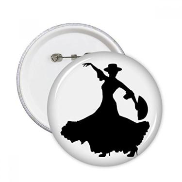 Imagem de Broche redondo para fãs de performance dançarino dançarino com emblema de botão para decoração 5 peças