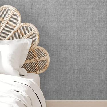 Imagem de Papel de Parede Texturizado Adesivo Lavável Linho Cinza