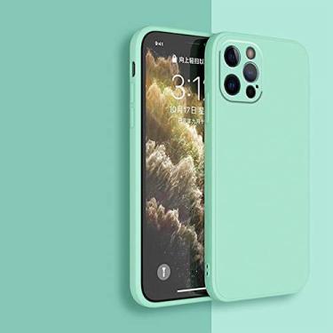 Imagem de Capa de telefone preta de silicone líquido para iPhone 13 12 11 14 Pro XS Max XR X 8 7 6S 6 Plus SE 2020 Capa traseira macia para proteção de câmera, azul celeste, para iPhone 14