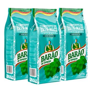 Imagem de Kit Com 3 Erva Mate Chimarrão Composto Menta Hortelã Barão 1,5 kg