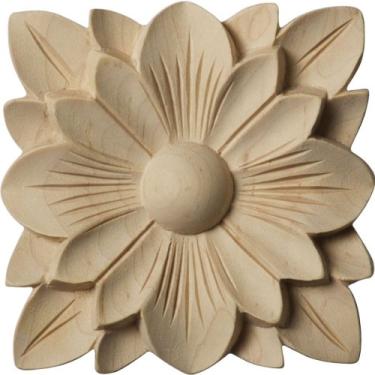 Imagem de Ekena Millwork ROS03X03SPCH Roseta Quadrada Primavera, 8,5 cm L x 8,6 cm A x 1,2 cm, Cereja
