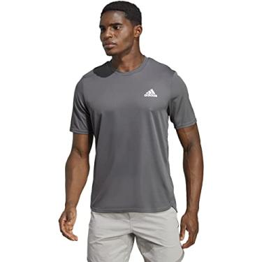 Imagem de adidas Camiseta masculina desenhada com 4 movimentos, Cinza/branco, M