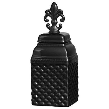 Imagem de Pote Charme Gr Com Tampa Ceramicas Pegorin Preto Grande