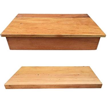 Imagem de Gabinete com Borda + Prateleira para Banheiros Fabricados em Madeira De Demolição 60x40cm