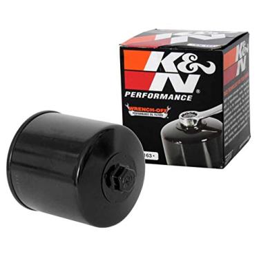 Imagem de K&N Filtro de óleo de motocicleta: alto desempenho, premium, projetado para ser usado com óleos sintéticos ou convencionais: serve para motocicletas BMW selecionadas, KN-163