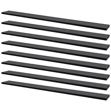 Imagem de Kit 8 Prateleiras 80 x 20cm Preta Suporte Invisível