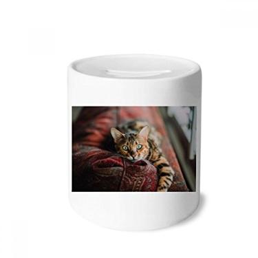 Imagem de DIYthinker Animal Olho Verde Gato Fotografia Caixa Dinheiro Caixa Cerâmica Porta-Moedas Presente Porquinho