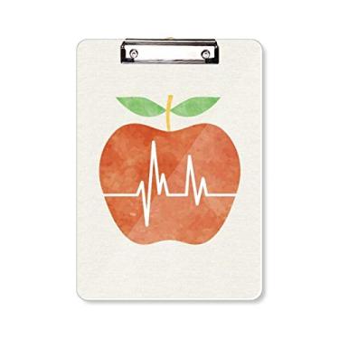 Imagem de Padrão de design de eletrocardiograma de coração, pasta de prancha, bloco de escrita, placa de apoio A4