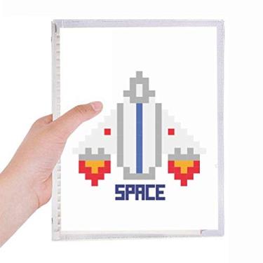 Imagem de Caderno Space Ship Decolagem Universo Pixel Folhas Soltas Diário Recarregável