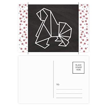 Imagem de Cartão postal abstrato origami cachorro forma geométrica Natal flor celebração cartão postal cartão de bênção