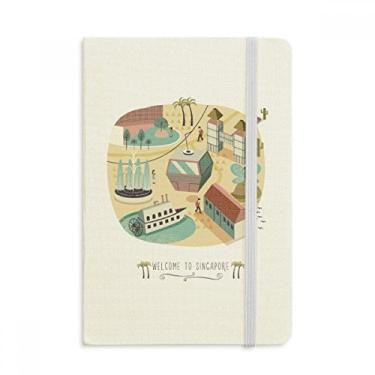 Imagem de Caderno de papel oficial para parque temático de Singapura, capa dura de tecido, diário clássico