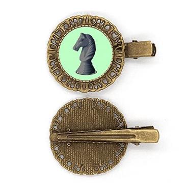 Imagem de Prendedor de cabelo em forma de cavalo, peças de xadrez, grampo de cabelo