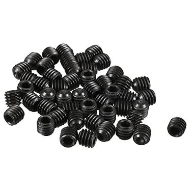 Imagem de Conjunto de soquetes de liga de aço hexagonal preto M4 x 4 mm da uxcell 50 peças, parafusos de engate sem cabeça