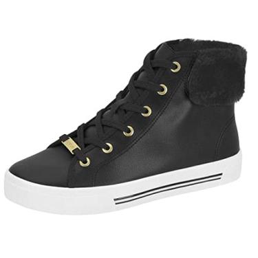 Imagem de Moleca Bota Casual Peluciada Flatform Mulheres 33-40 Glamoroso Preto Liso Neve