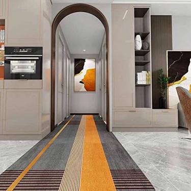 Imagem de Tapete de porta fino e corredor para corredor, tapete de piso interno cinza laranja tapete corredores para entrada de lavanderia, tapetes antiderrapantes sem queda (tamanho: 2x3ft/60x90cm)