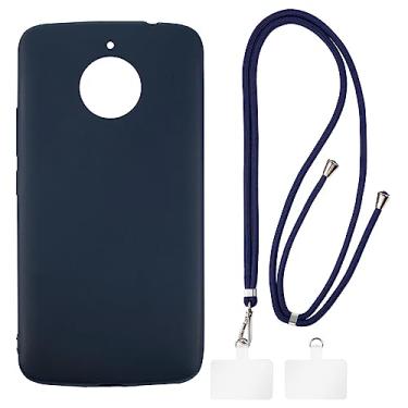 Imagem de Shantime Capa Motorola Moto E4 Plus + cordões universais para celular, pescoço/alça macia de silicone TPU capa protetora para Motorola Moto E4 Plus (5,5 polegadas)