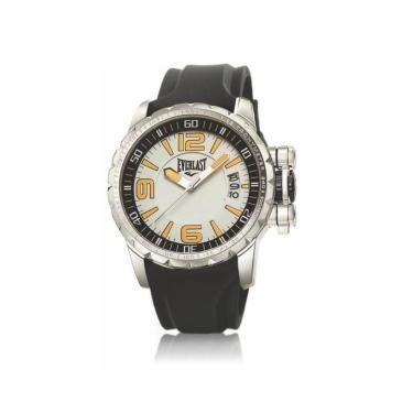 Imagem de Relógio Pulso Everlast Masculino Aço Silicone Preto E39530-Masculino