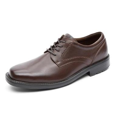 Imagem de Rockport Sapato Oxford masculino Style Leader 2 bico liso, Marrom escuro, 9 Wide