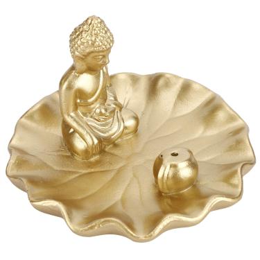 Imagem de Suporte Para Queimador De Cone De Incenso Sluffs Flor De Lótus, Estátua De Buda Segurando Na Mão Buda Tailandês Sakyamuni Buda Sentado Suporte De Incenso Presente Para Amantes, Crianças, Parentes, Ami