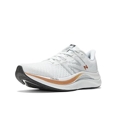 Imagem de New Balance Tênis de corrida feminino FuelCell Propel V4, Quartzo cinza/granito/cobre metálico, 37