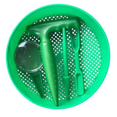 Imagem de Baoblaze Peneira de jardim para peneirar o solo, dispensador de ferramentas de semeadura verde, malha de pedra do solo para filtro, cascalho pequeno e peneiras, 5 peças