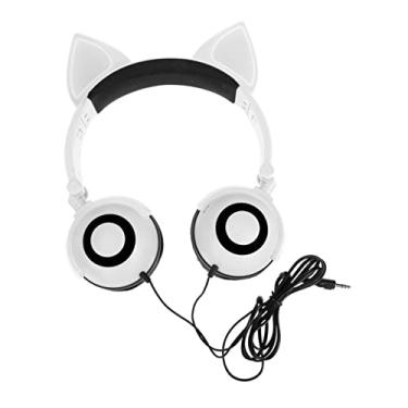 Imagem de OSALADI 2 Pçs Fones De Ouvido Brilhantes Fones De Ouvido Gato Orelha Na Orelha Fone De Ouvido Com Fio Tapete Do Carro Placa Calcanhar Com Cancelamento De Ruído Tampões De Ouvido
