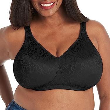 Imagem de Playtex Sutiã feminino de cobertura total sem fio 18 horas Ultimate Lift com conforto diário, pacote com 2 ou 2, Preto, 40DD