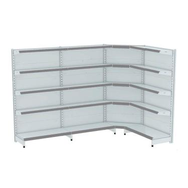 Imagem de Gondola Parede 170 Fit Ate 3 Metros 1 Canto Branco 20b Pe Ci