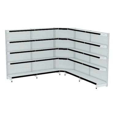 Imagem de Gondola Parede 170 Fit Ate 4 Metros 1 Canto Branco 25b Pe Pr