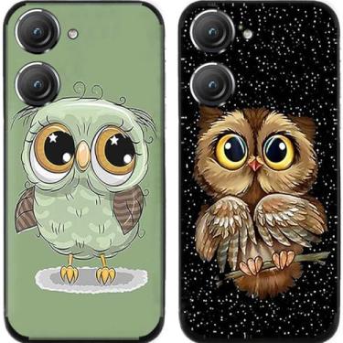 Imagem de 2 peças linda OWL TPU gel silicone capa traseira de telefone para Asus Zenfone 8/9/10 (Asus Zenfone 10)