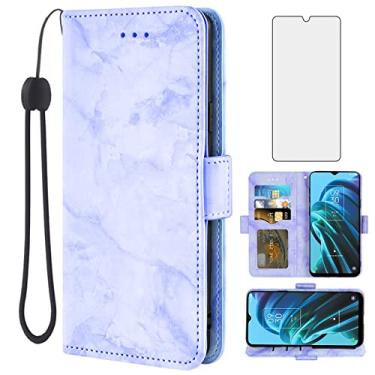 Imagem de Asuwish Capa de telefone para TCL 30XE/30V/4X/20AX/20A/20R/Bremen 5G com protetor de tela e carteira de mármore flip porta-cartões com suporte para celular TLC T601DL 30 XE XE5G V 20 AX R A 6,67