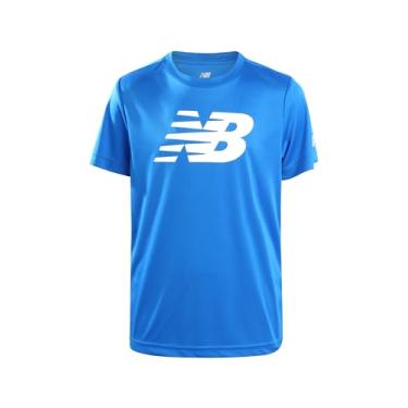 Imagem de New Balance Camiseta para meninos - Camiseta de desempenho ativo para meninos - Camiseta juvenil gola redonda manga curta ajuste seco (8-20), Azul, 14-16