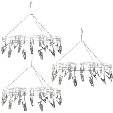 Imagem de Kit 3 Varal De Roupa Intima Calcinha Meia Inox 72 Prendedor