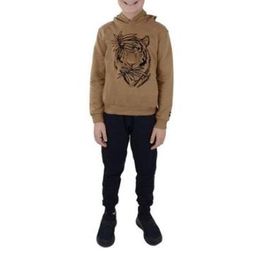 Imagem de Conjunto Infanto Juvenil Alakazoo Moletom Marrom - 66589-Masculino