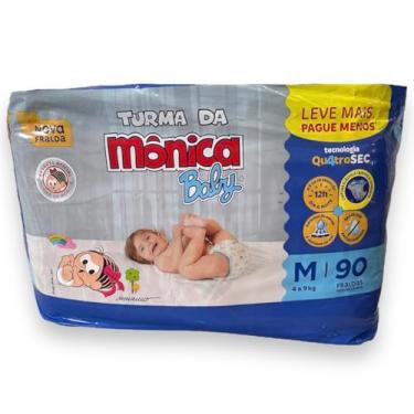 Imagem de Fralda Descartavel Turma Da Monica Baby G 80, M 90, XG 68 Infantil Pacotes Tamanhos Diversos + 1 Item de Higienização para Bebê (Médio)