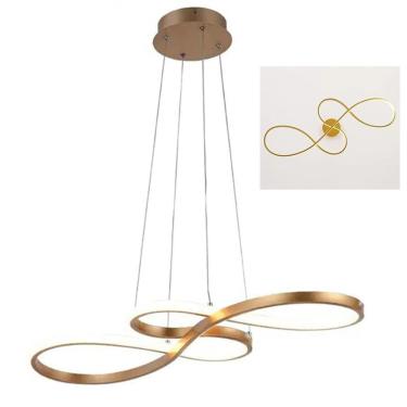 Imagem de Lustre Pendente LED Infinito 3 em 1 Hall de Entrada Recepçao Sala de Jantar Hotel Luxo...