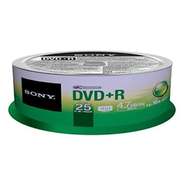 Imagem de Sony DVD Media Gravável 25DPR47SP 16x DVD+R 4,7 GB - Pacote com 25 eixos