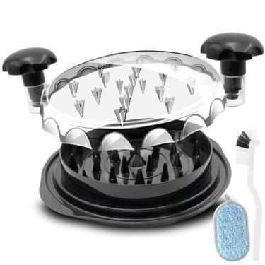 Imagem de Triturador de frango com escova de limpeza, ferramenta de trituração de peito de frango grande com escova e garfo; máquina trituradora de carne visível, tira antiderrapante, cabo ergonômico, sem BPA,