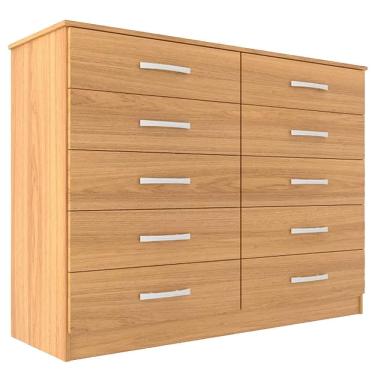 Imagem de Cômoda 10 Gavetas Austin Evidência Móveis Cor Cinamomo