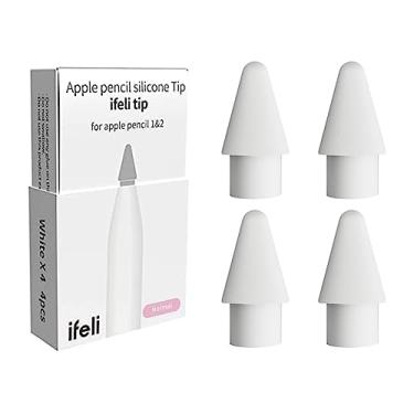 Imagem de ifeli Ponta de silicone multifuncional de substituição para pontas de caneta de silicone Apple Pencil para iPad Pencil (branco normal, 4 peças)