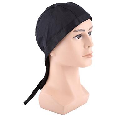 Imagem de Chapéu de Chef Estilo Pirata, Material de Algodão, Elegante e Fresco, Adequado para Restaurantes, Cozinhas (Preto)