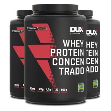 Imagem de Kit 3 Whey Protein Concentrado Dux Cappuccino 900g