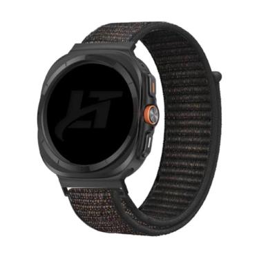 Imagem de Pulseira Nylon Loop LTimports compativel com Galaxy Watch Ultra LTE 47mm Sm-L705 / Sm-L705F (LT-Preto-rajado)