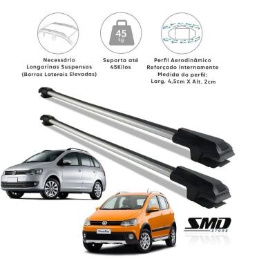 Imagem de Rack travessa teto vw crossfox spacefox fox xtreme track prata especifico
