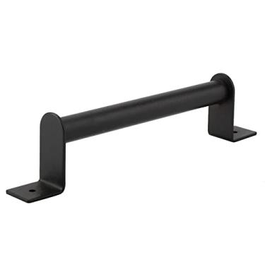 Imagem de Maçaneta Preta da Porta do Celeiro do Vintage, Puxador de Aço Carbono do Hardware da Porta de Madeira para a Porta do Celeiro, Portão de Madeira, Uso da Porta Deslizante