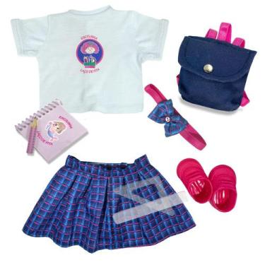 Imagem de Kit Roupa de Boneca Luxo Reborn Adora Voltas Às Aulas Laço de Fita