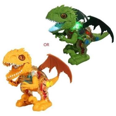 Imagem de Brinquedo Dinossauro Rex Solta Fumaça Com Asas Luzes E Som Colorido - 