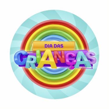 Imagem de Painel de Tecido Sublimado Redondo Dia das Crianças Círculo Arco Íris 